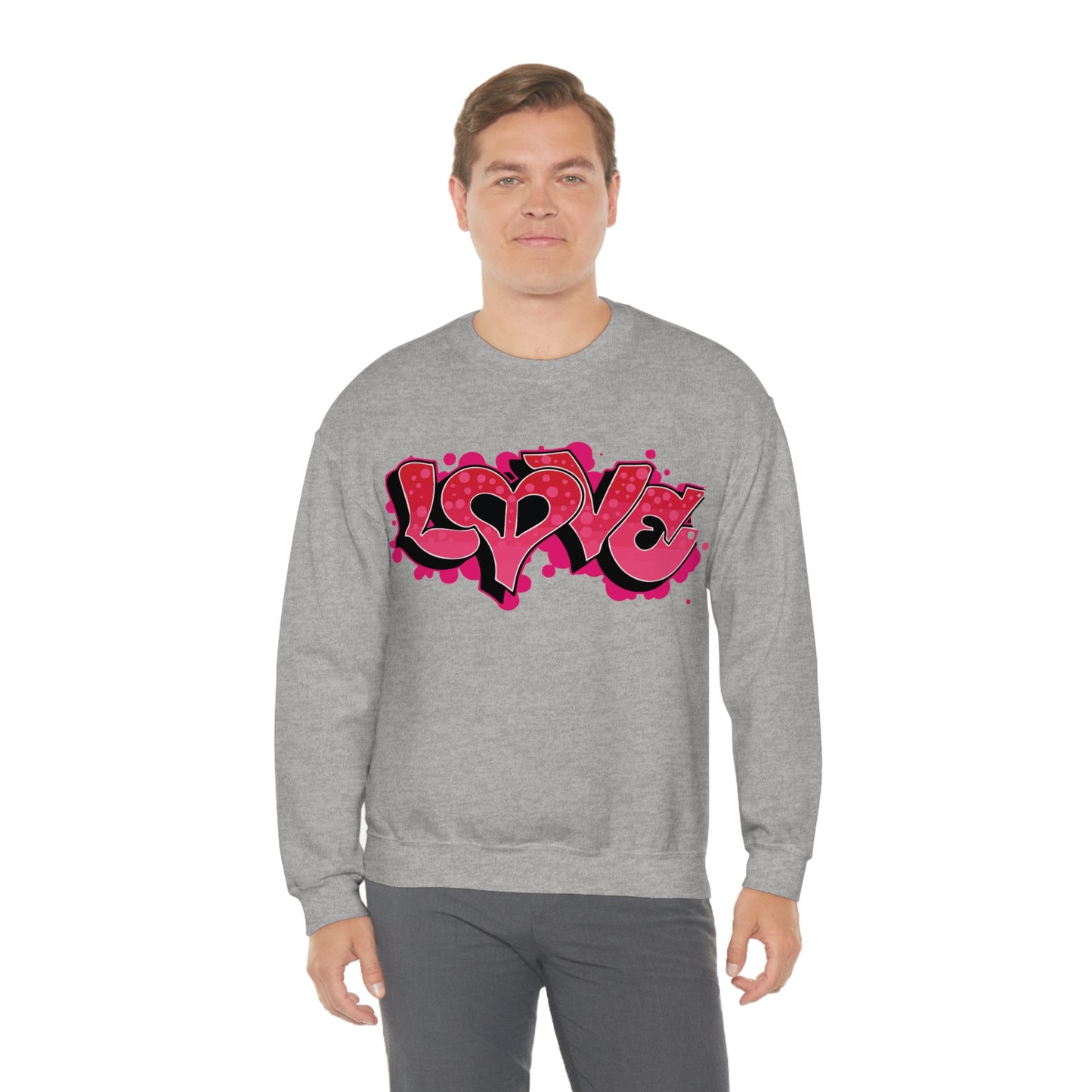 Peace and Love graffiti Crewneck Sweatshirt