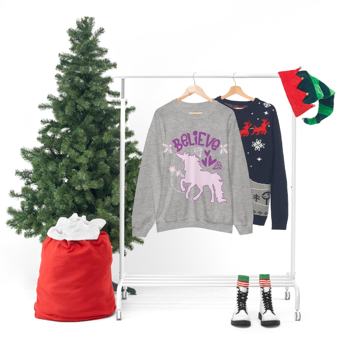 Unicorns_Believe Crewneck Sweatshirt