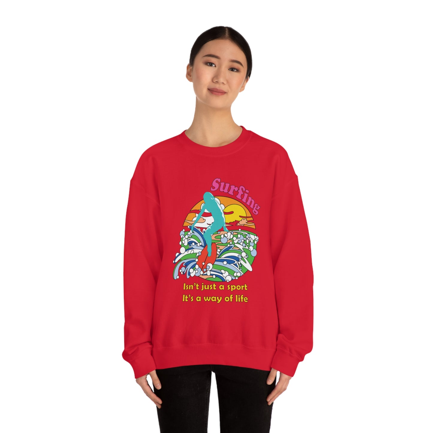 Surfing A Way of Life Crewneck Sweatshirt