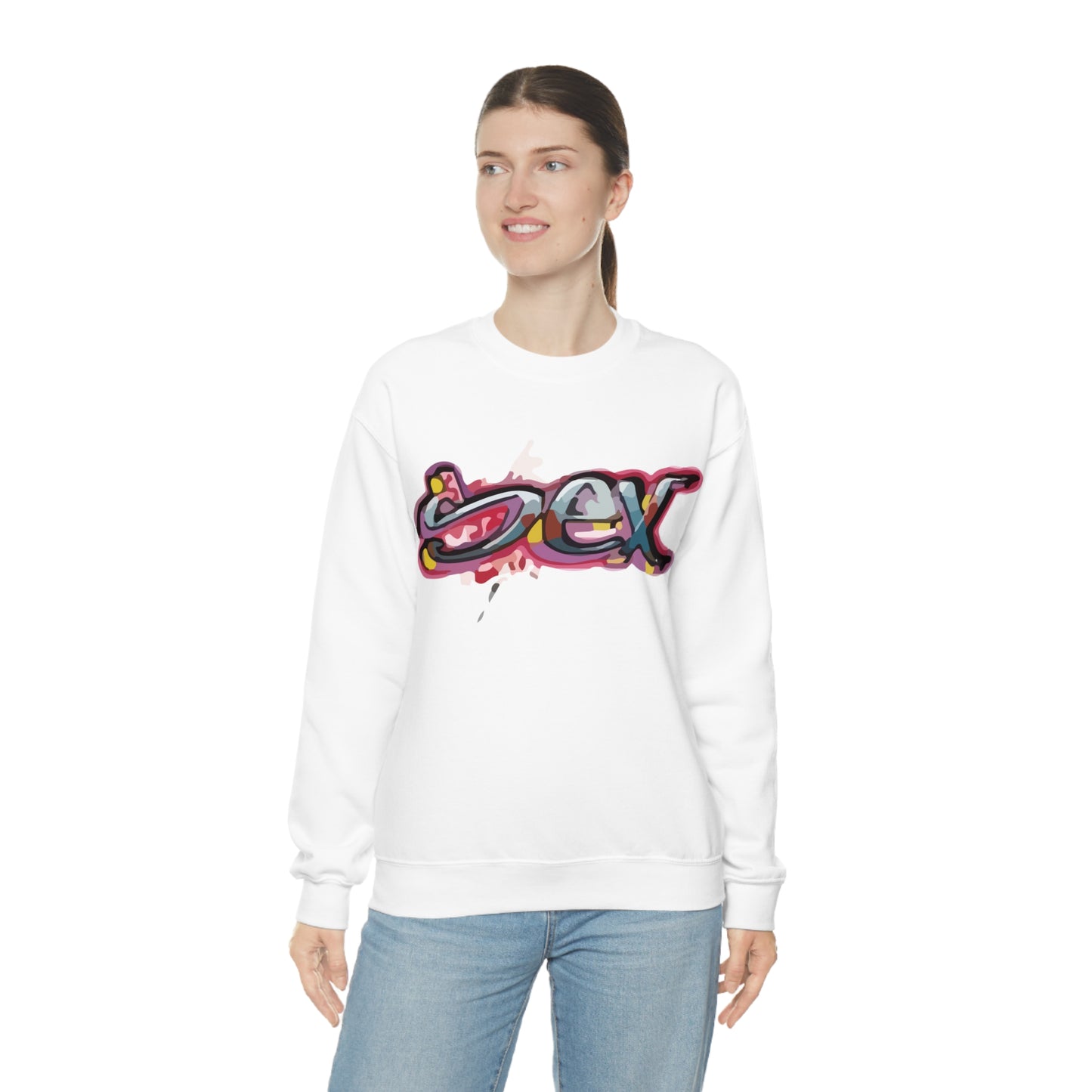 Sex colorful graffiti Crewneck Sweatshirt