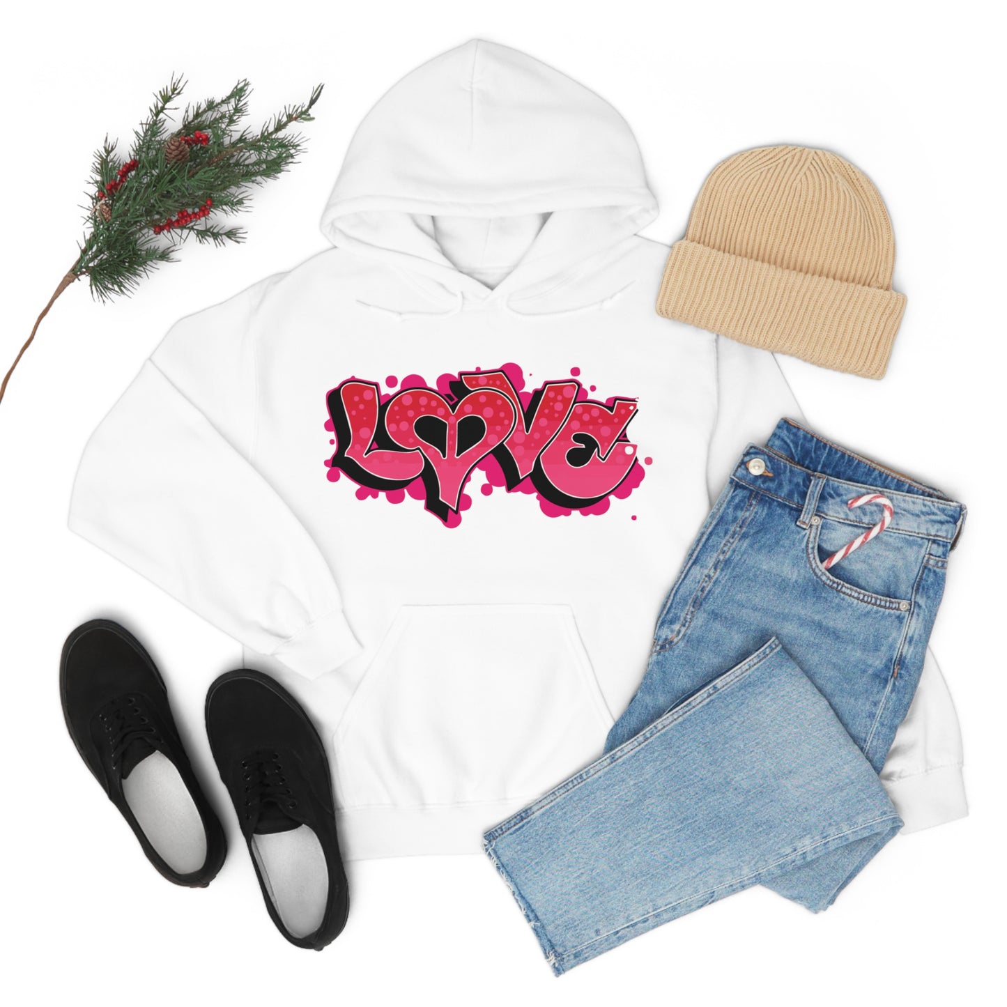 Peace and Love graffiti Hoodie