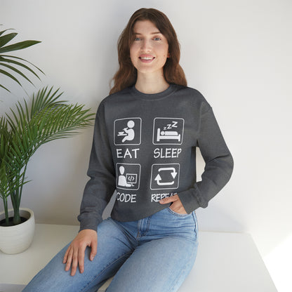 Eat sleep Code Repeat Crewneck Sweatshirt