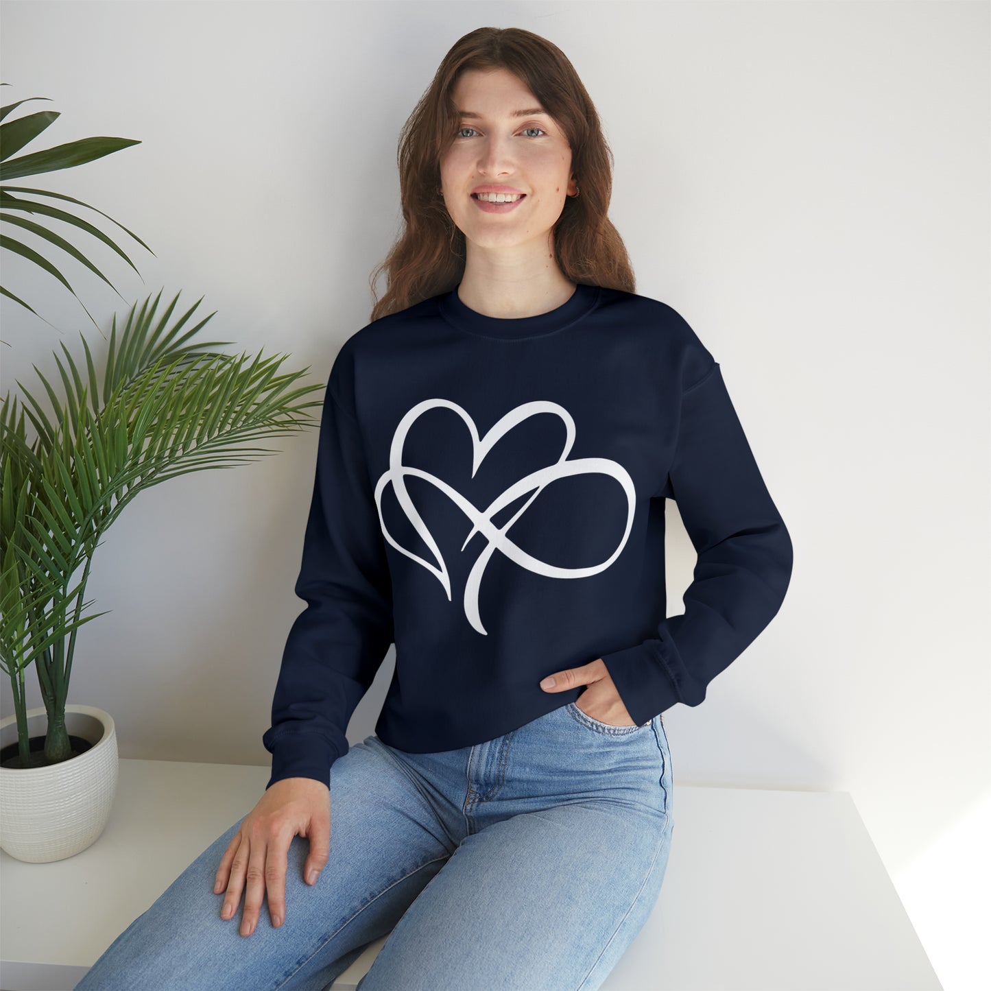 Infinity with heart tee Crewneck Sweatshirt