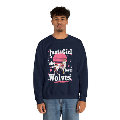 Just A Girl Who Loves Wolves Crewneck Sweatshirt