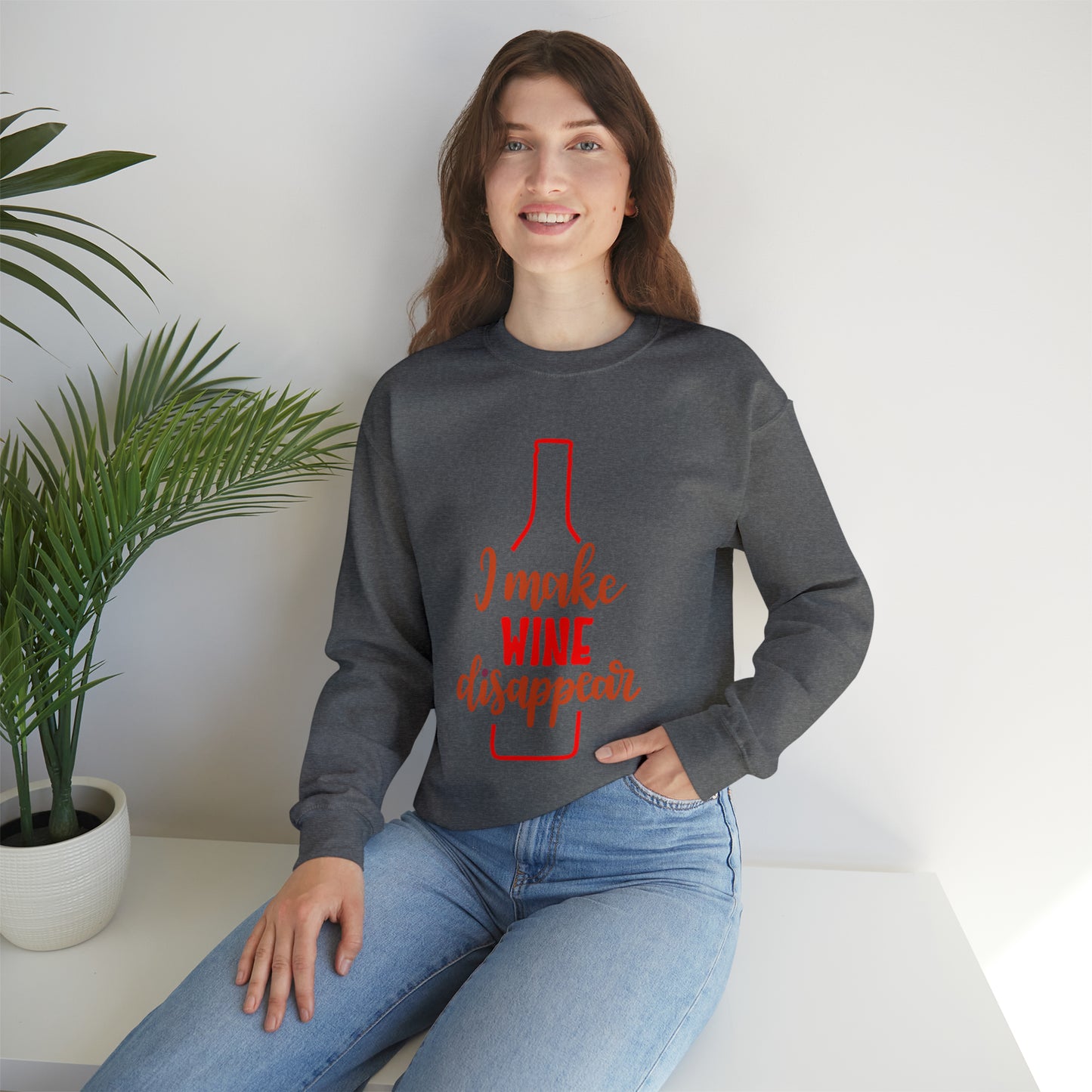 I_make_wine_disappear Crewneck Sweatshirt