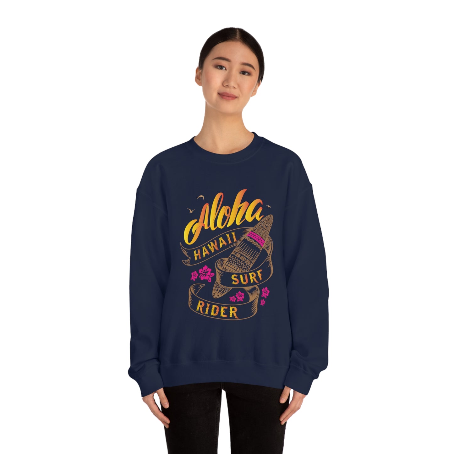 Aloha Hawaii Surf Rider Crewneck Sweatshirt