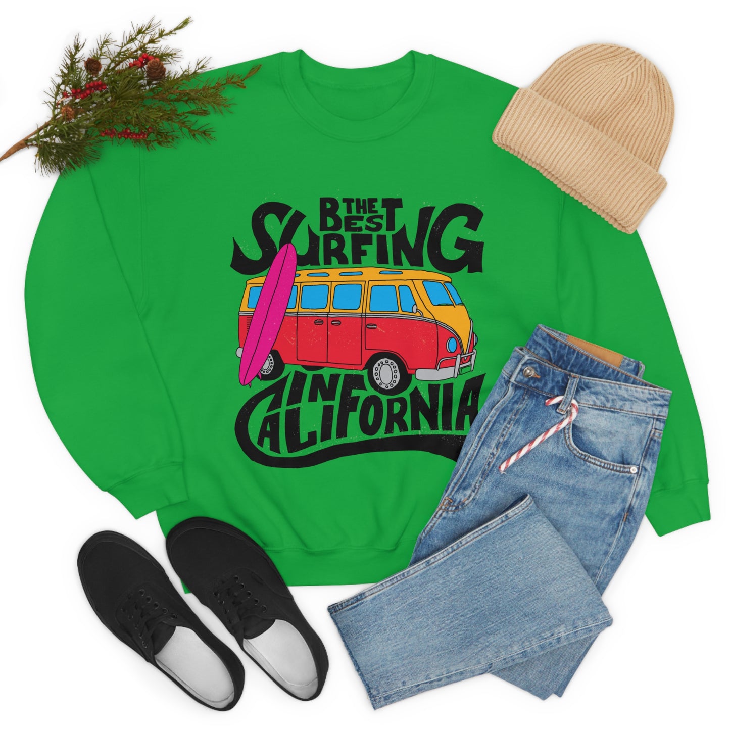 Best Surfing in California Crewneck Sweatshirt