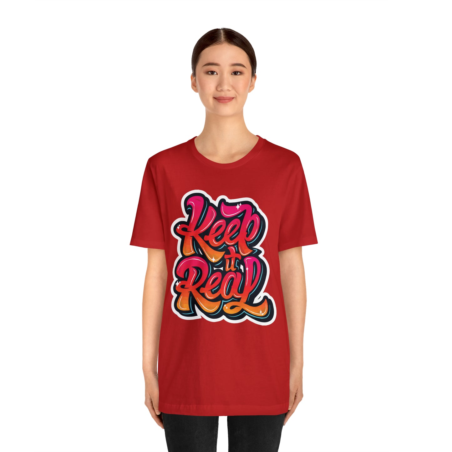 Keep it real colorful graffiti logo T-Shirt