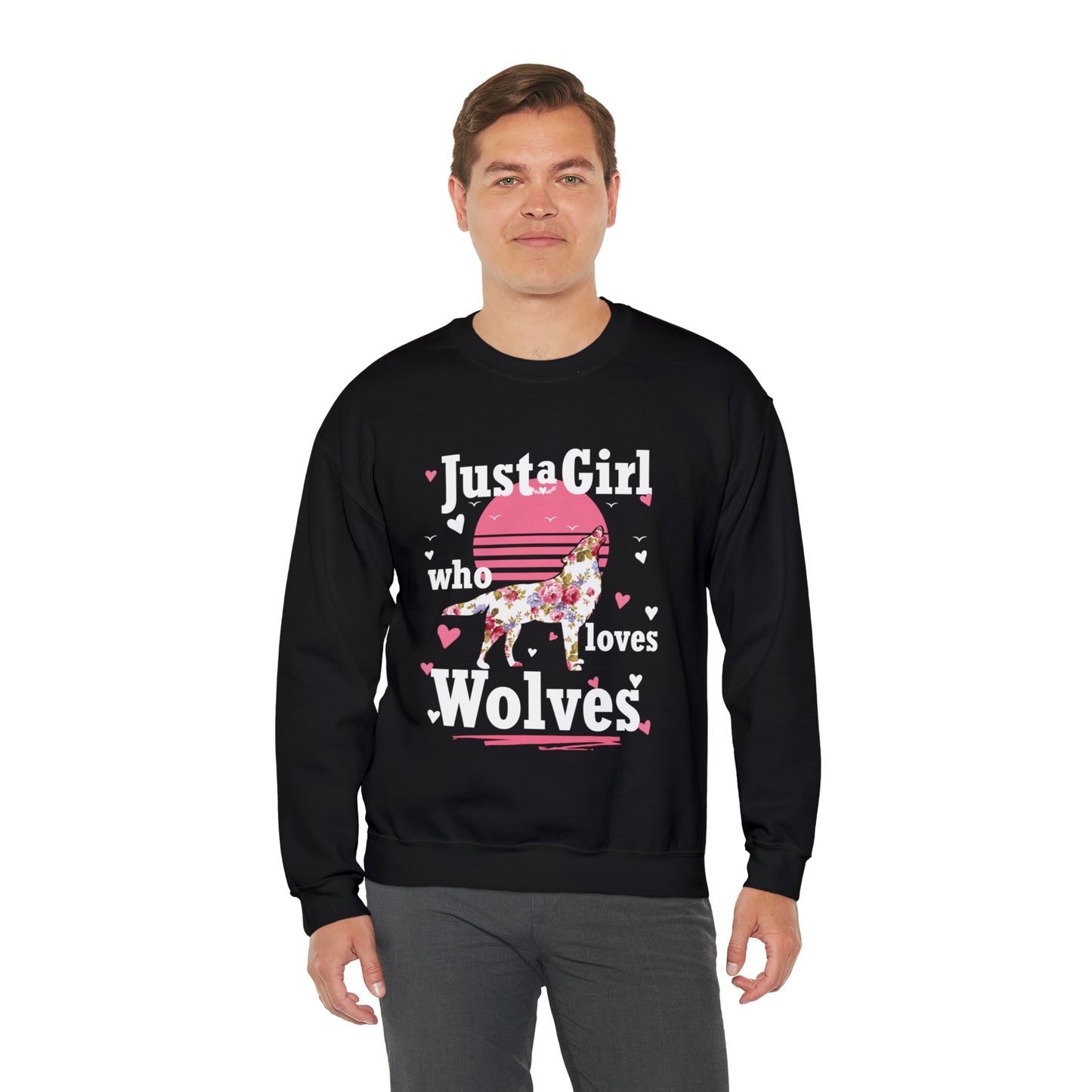 Just A Girl Who Loves Wolves Crewneck Sweatshirt