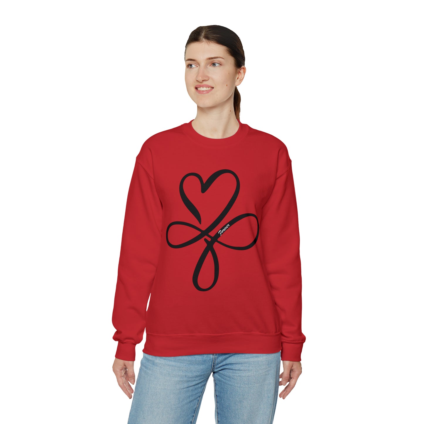 Heart symbol Love Infinity symbol Forever Crewneck Sweatshirt