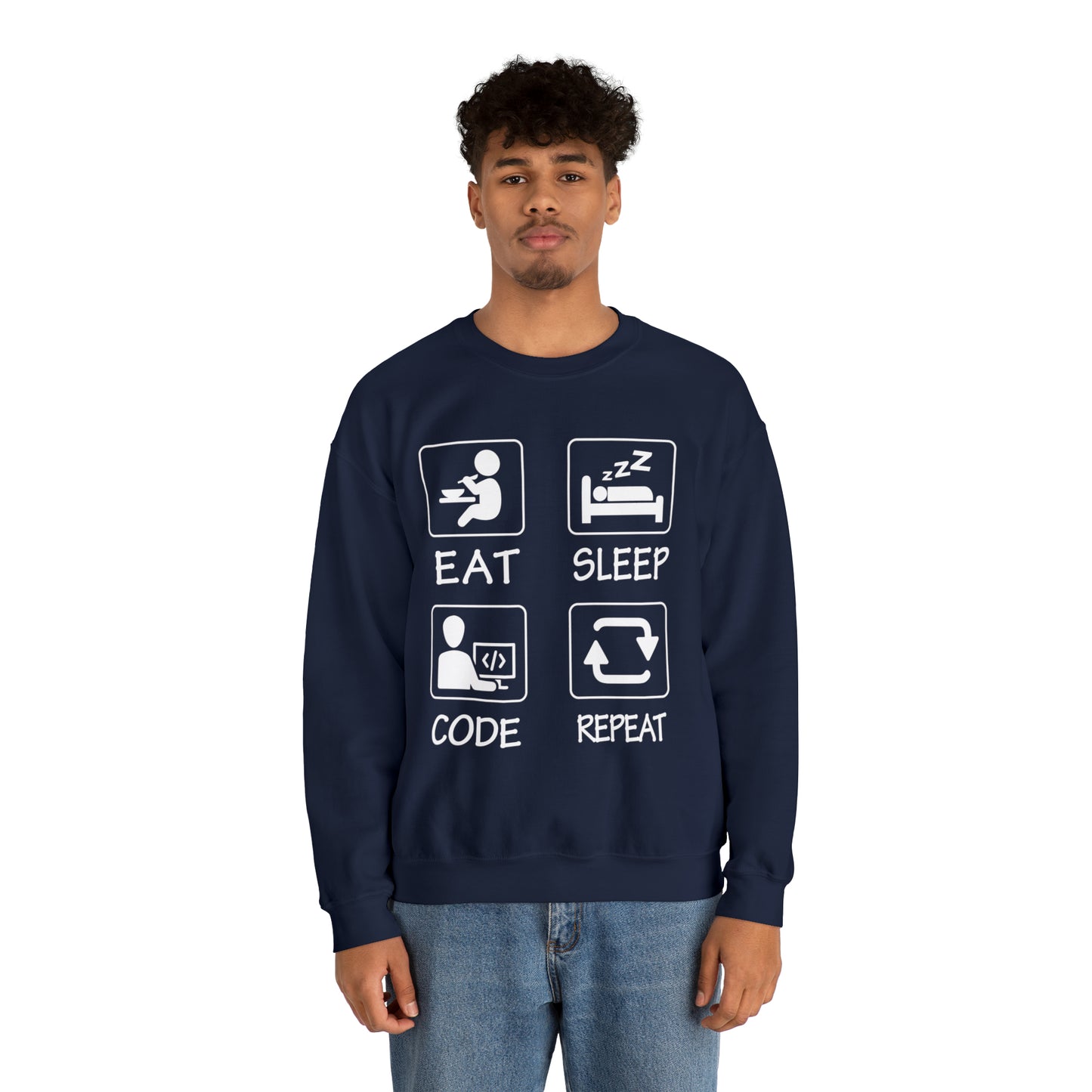 Eat sleep Code Repeat Crewneck Sweatshirt