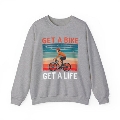 Get a bike and get a life vintage Crewneck Sweatshirt