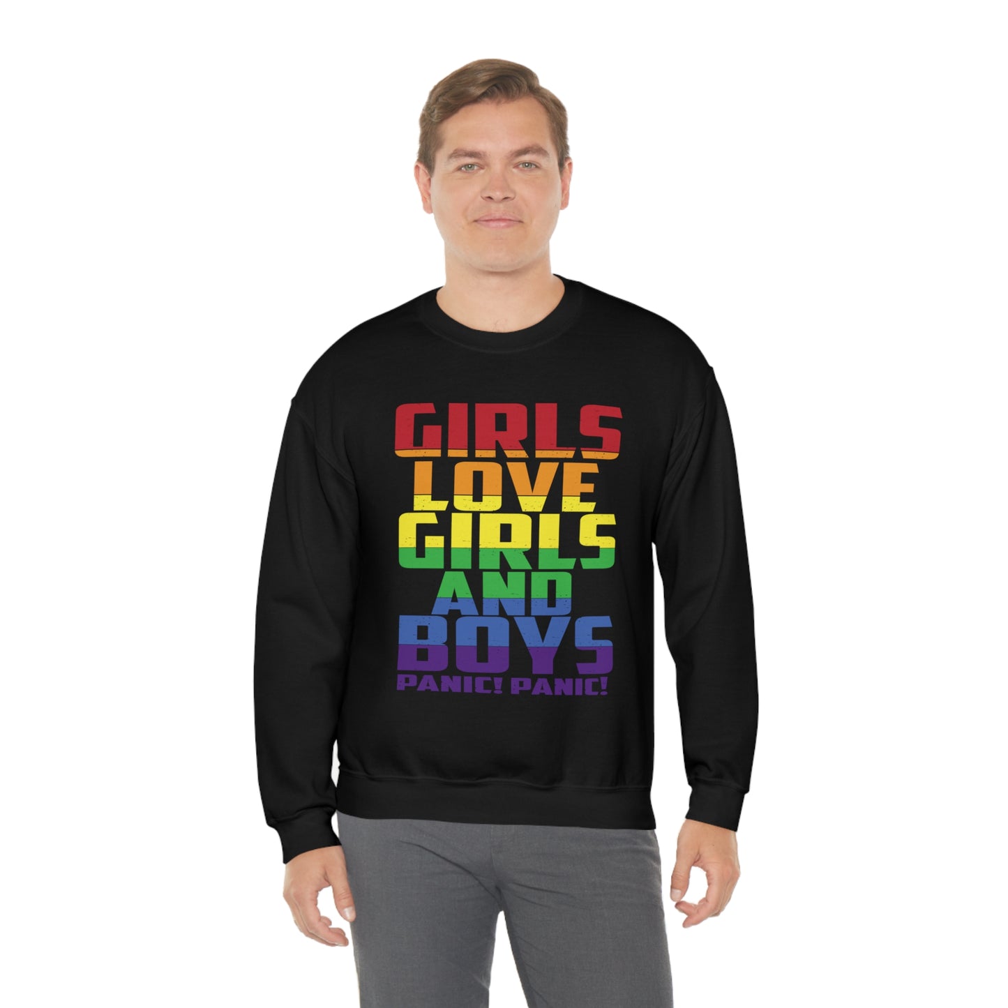 Girls Love Girls and Boys Crewneck Sweatshirt