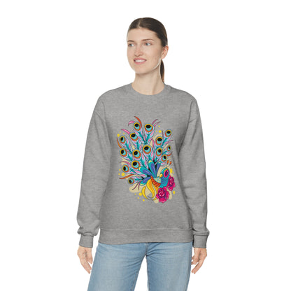 Colorful Peacock Crewneck Sweatshirt