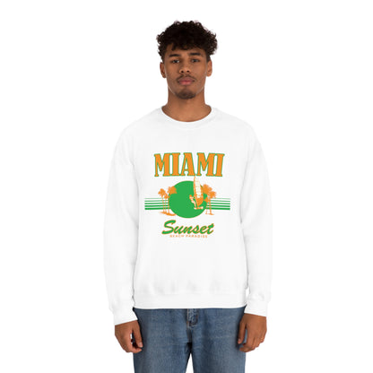 Miami Sunset Beach Paradise Crewneck Sweatshirt