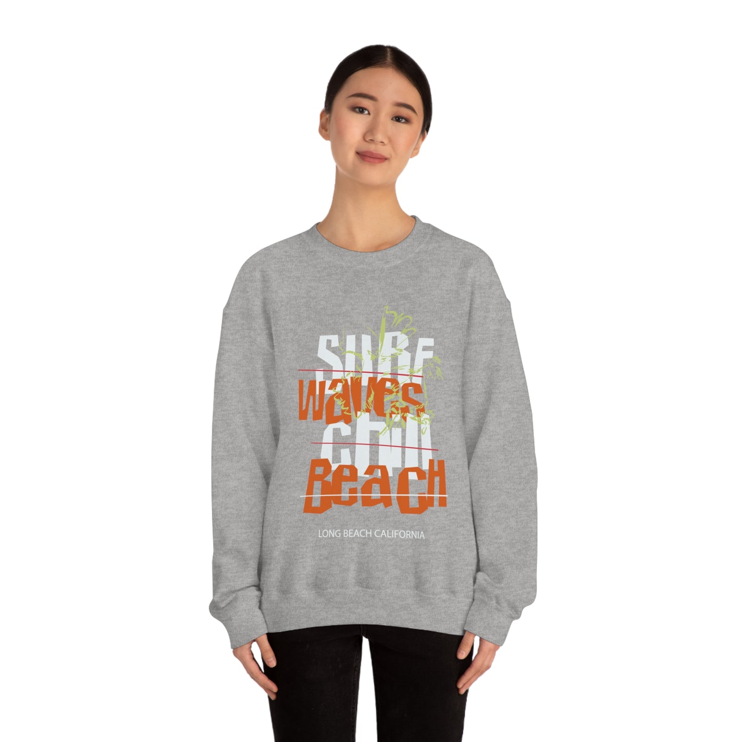 Surf Waves Chill Beach Crewneck Sweatshirt