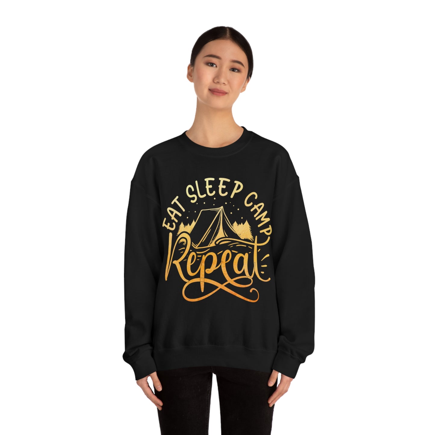 Eat Sleep Camp Repeat Crewneck Sweatshirt