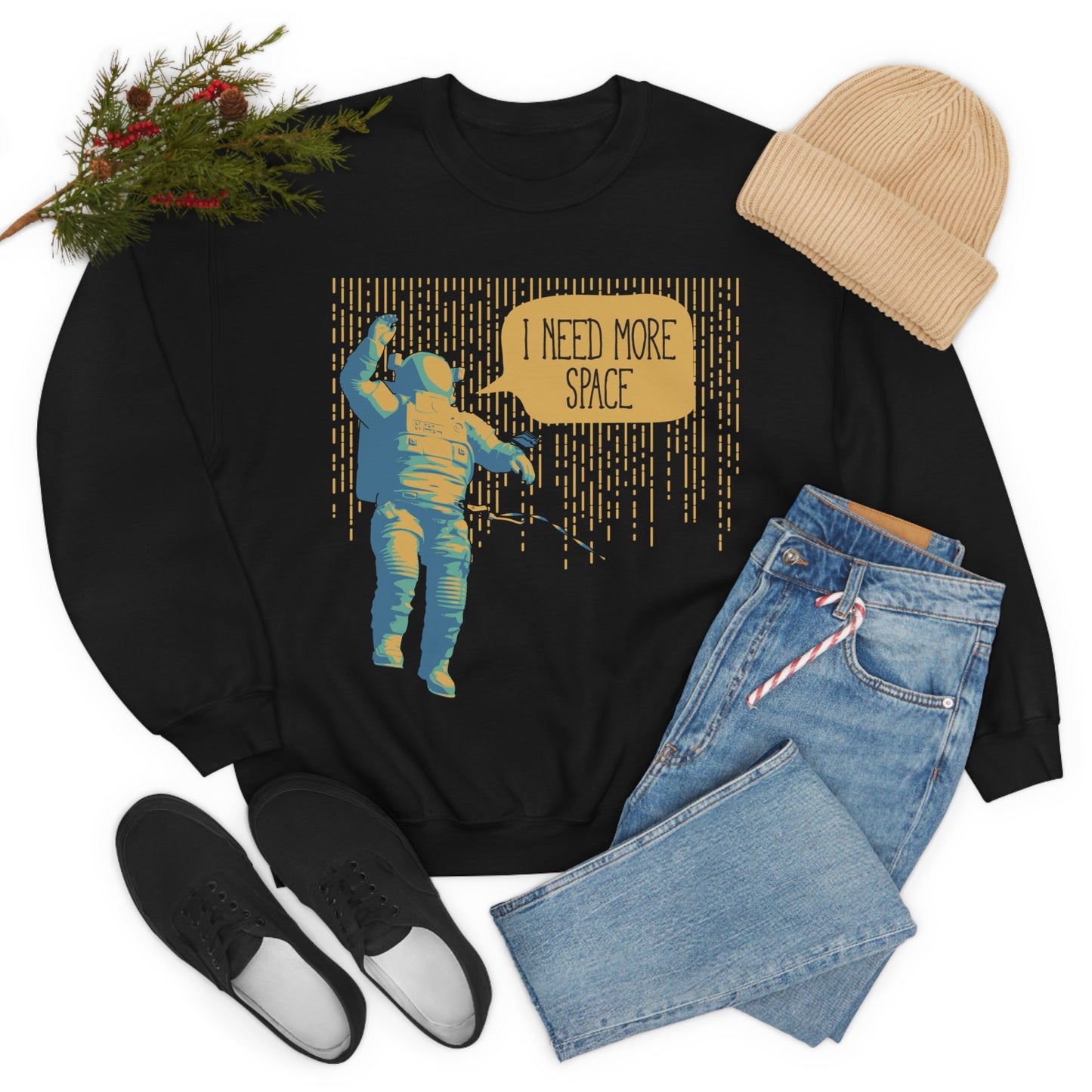 I need more_Space Crewneck Sweatshirt