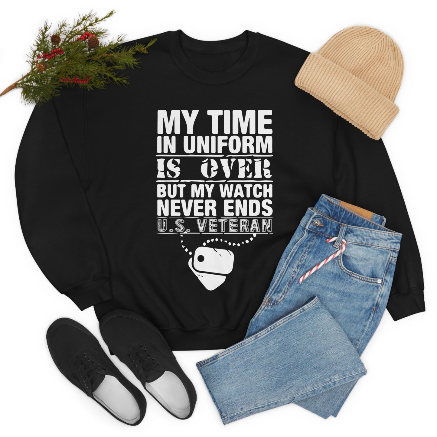 my time in uniform is over Crewneck Sweatshirt