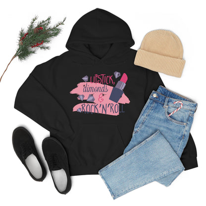 Lipstick-Diamonds and Rock & Roll Hoodie