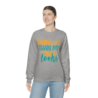 I'm Nicer Than My Face Looks Crewneck Sweatshirt