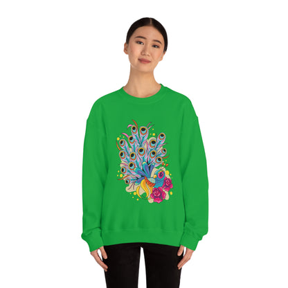 Colorful Peacock Crewneck Sweatshirt