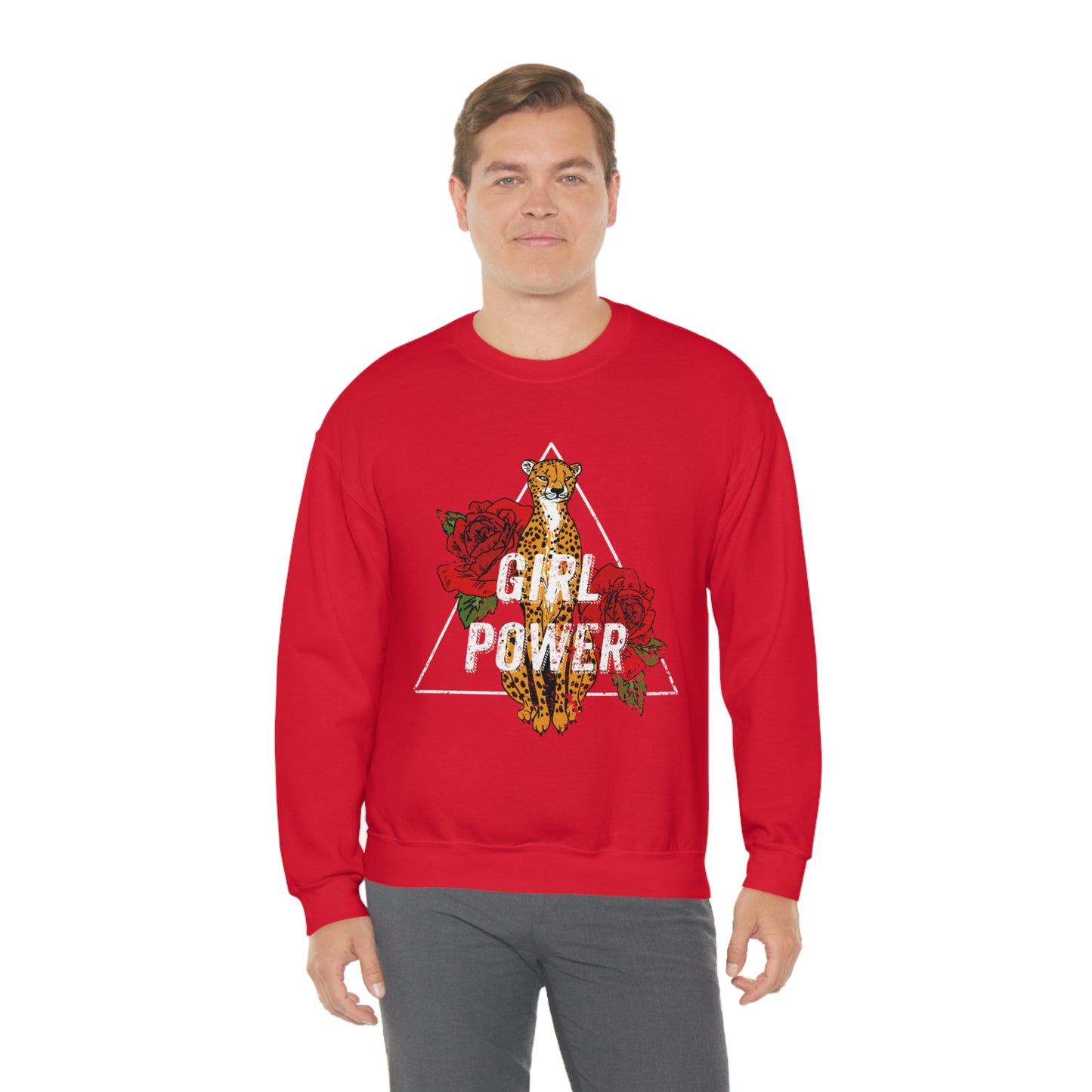 Girl Power Cheetah Edition Crewneck Sweatshirt