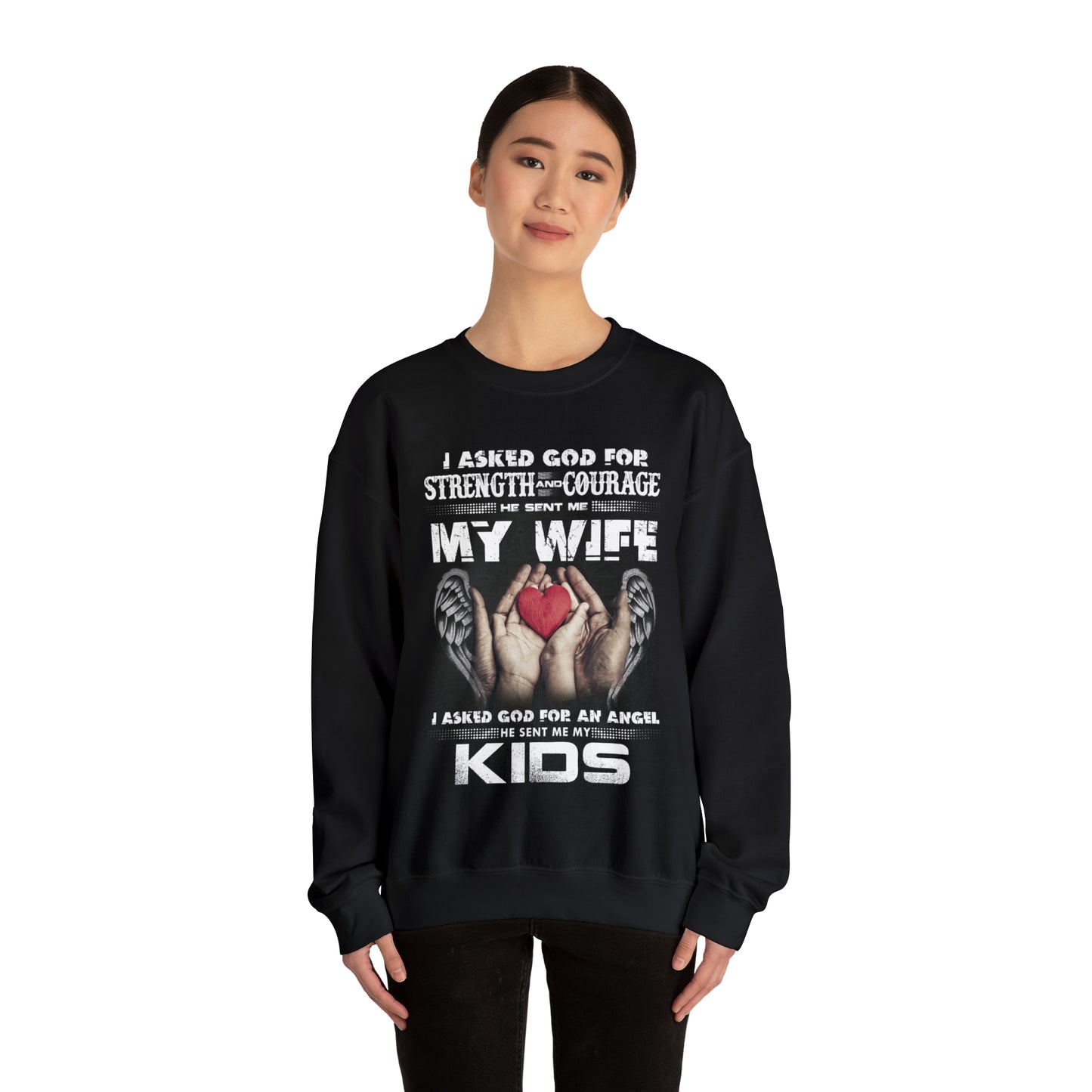 My wife and kids Crewneck Sweatshirt