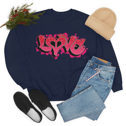 Peace and Love graffiti Crewneck Sweatshirt