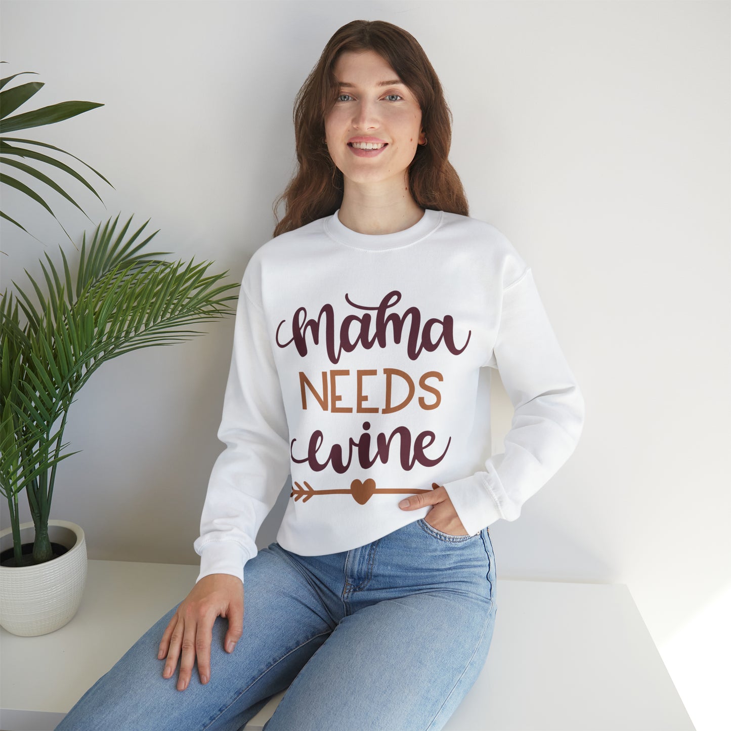 Mama_needs_wine Crewneck Sweatshirt