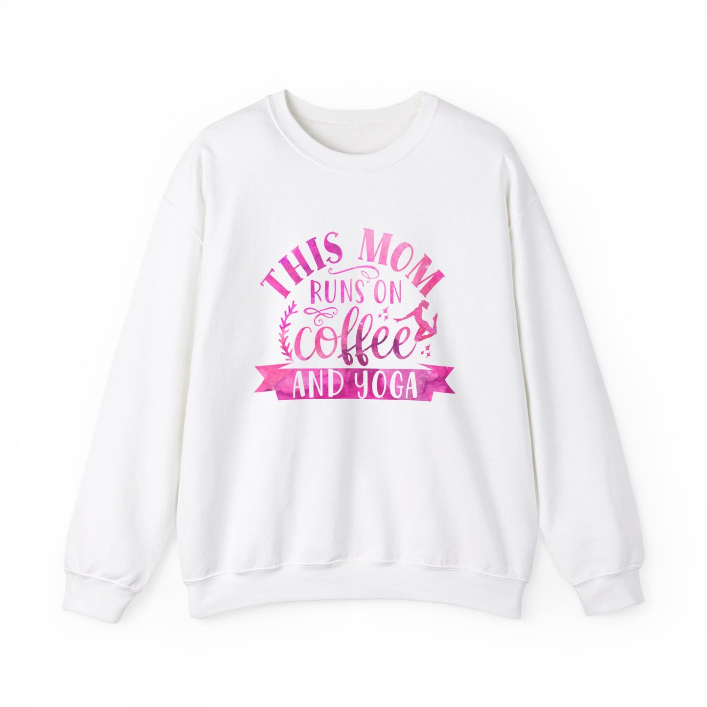 This mom runs on coffee and yoga Crewneck Sweatshirt