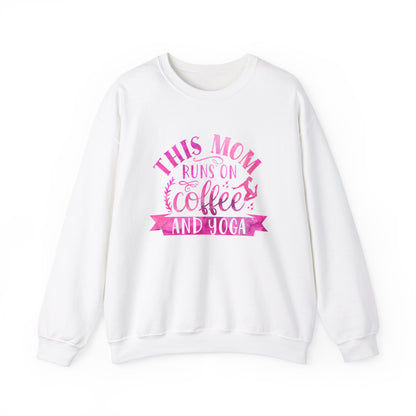 This mom runs on coffee and yoga Crewneck Sweatshirt