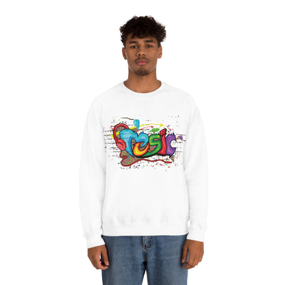 Music colorful graffiti Crewneck Sweatshirt