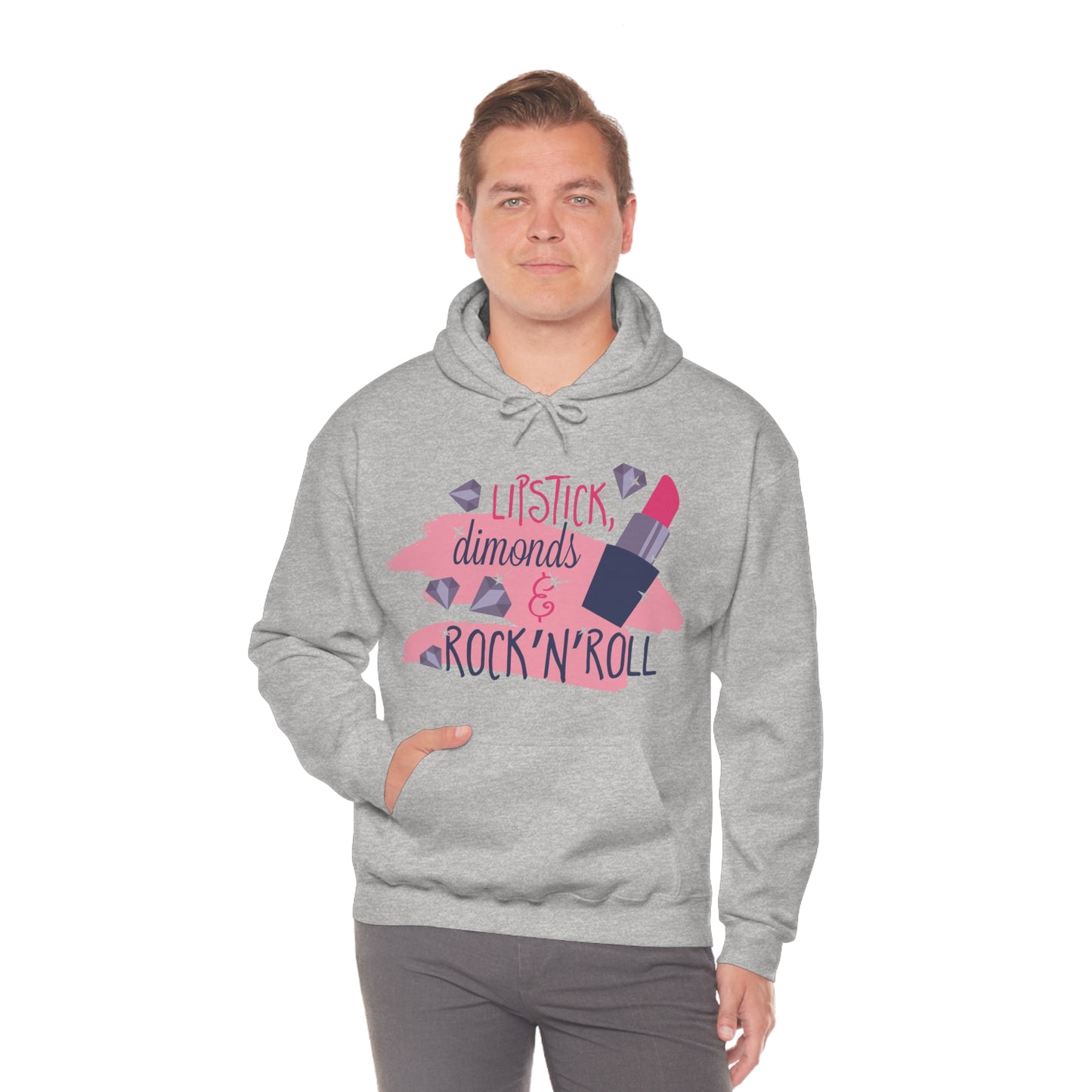 Lipstick-Diamonds and Rock & Roll Hoodie