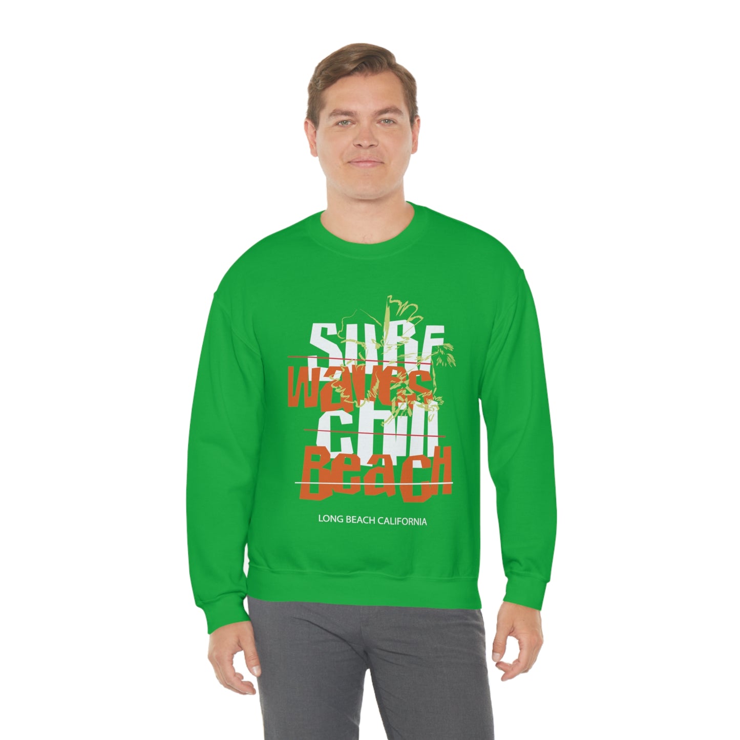 Surf Waves Chill Beach Crewneck Sweatshirt