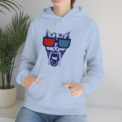 3D Glasses Tiger Hoodie