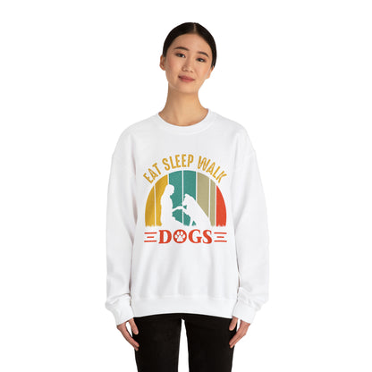 Eat sleep walk dogs vintage Crewneck Sweatshirt