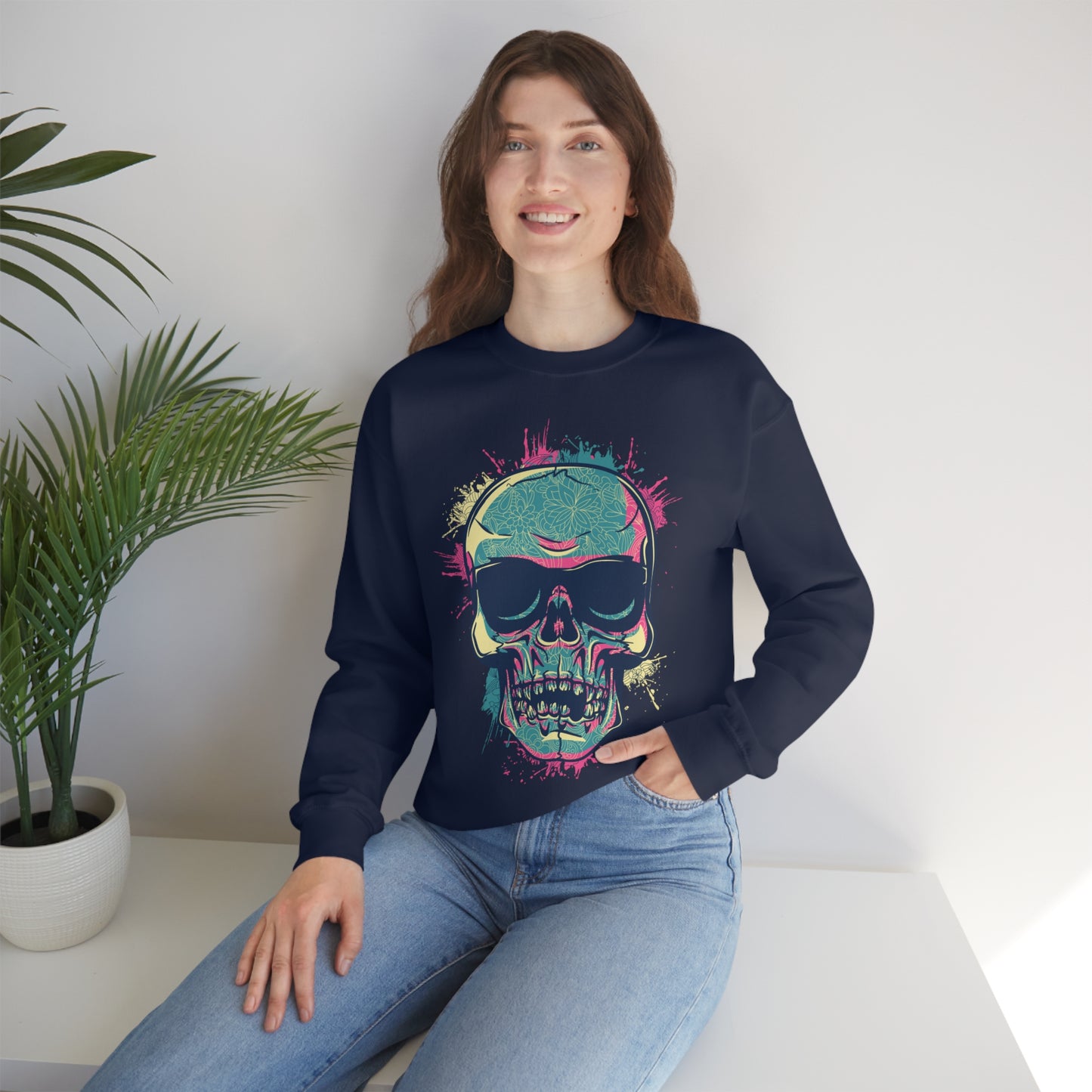 South Beach Skull Crewneck Sweatshirt