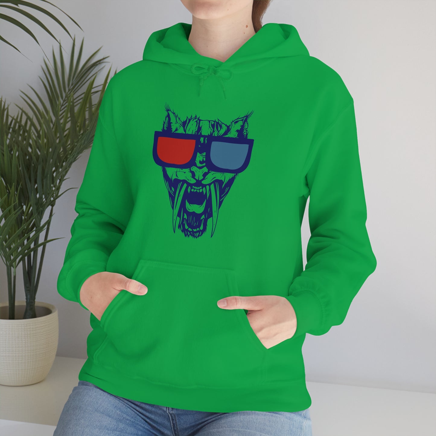 3D Glasses Tiger Hoodie