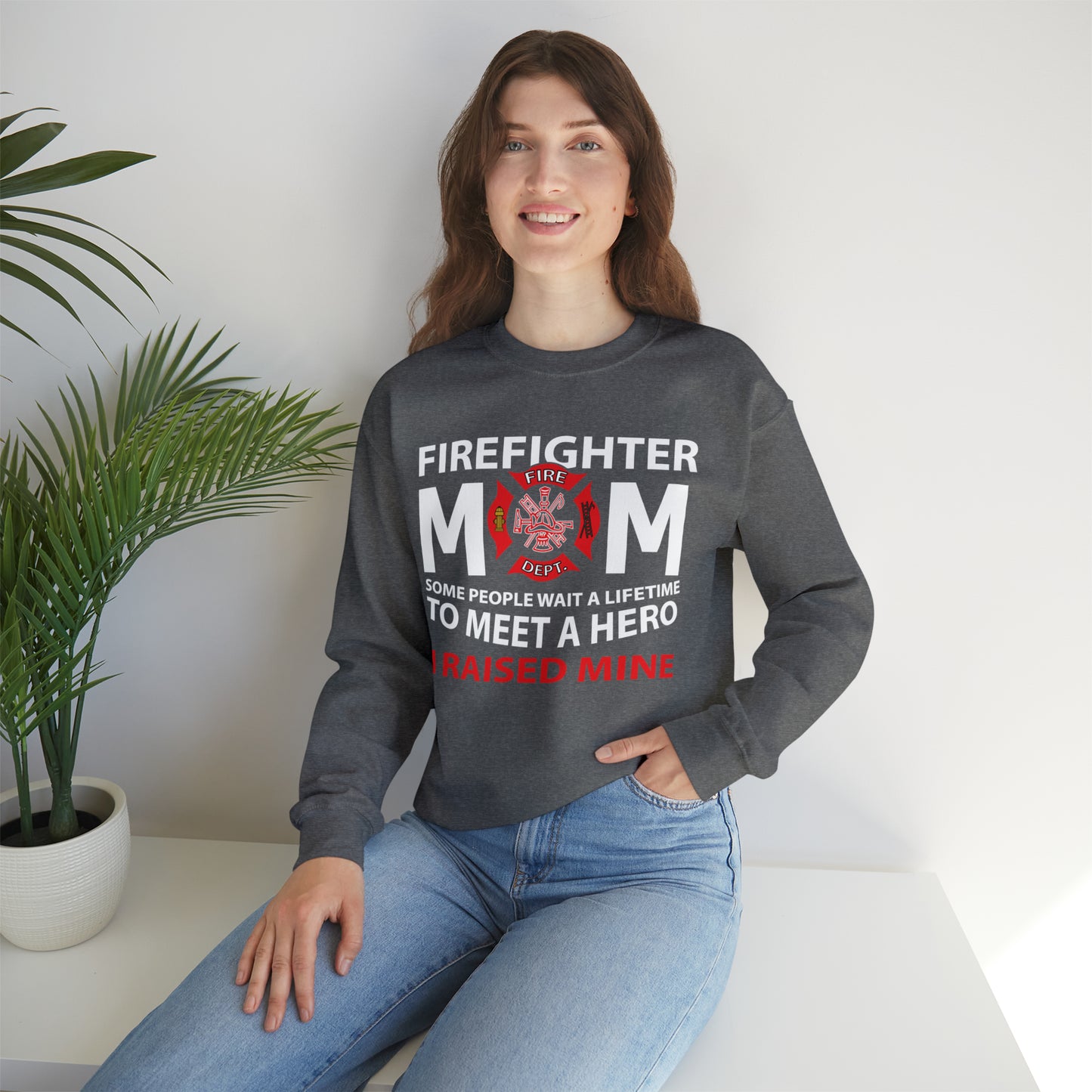 Firefighter Mom Crewneck Sweatshirt