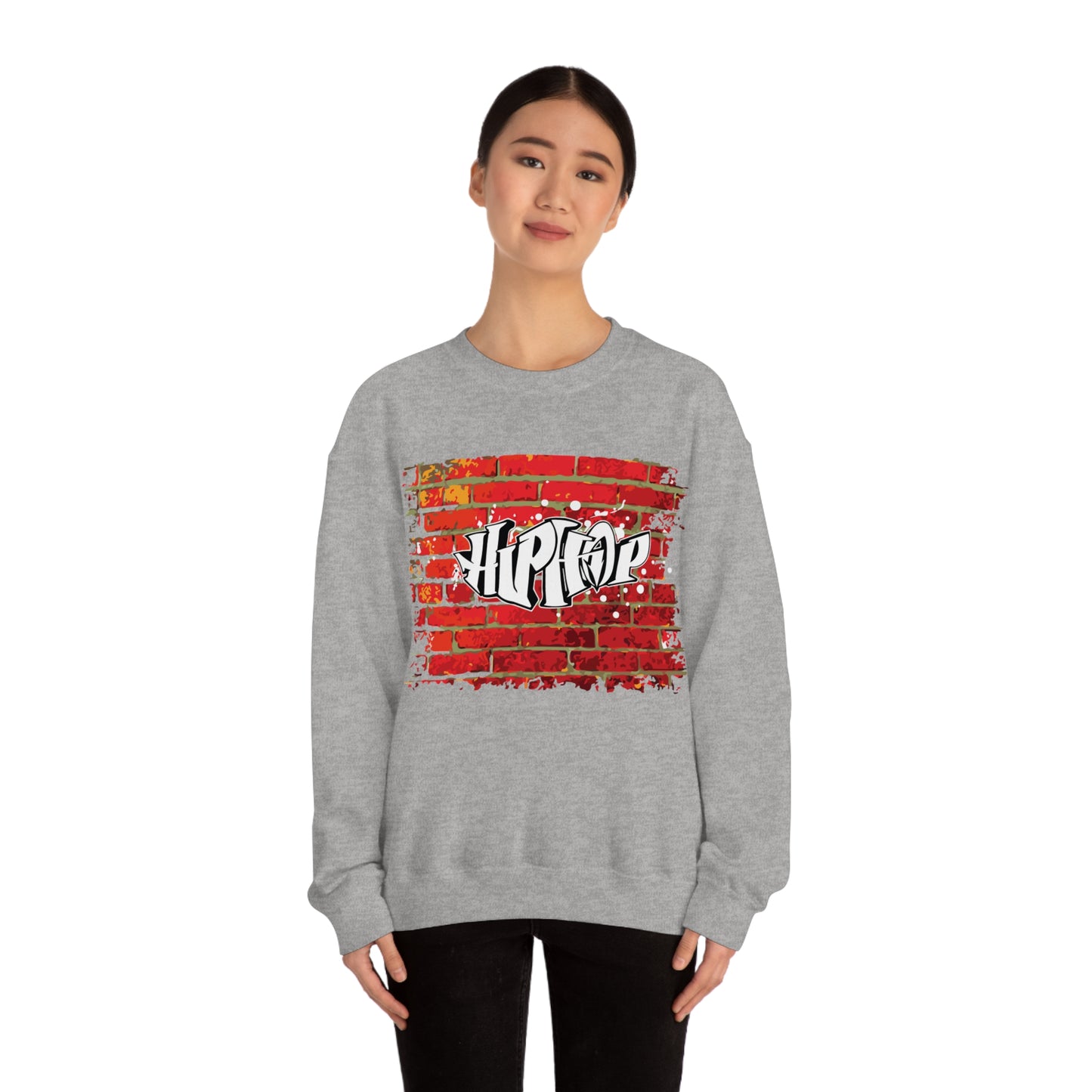 Hip Hop graffiti on the wall Crewneck Sweatshirt