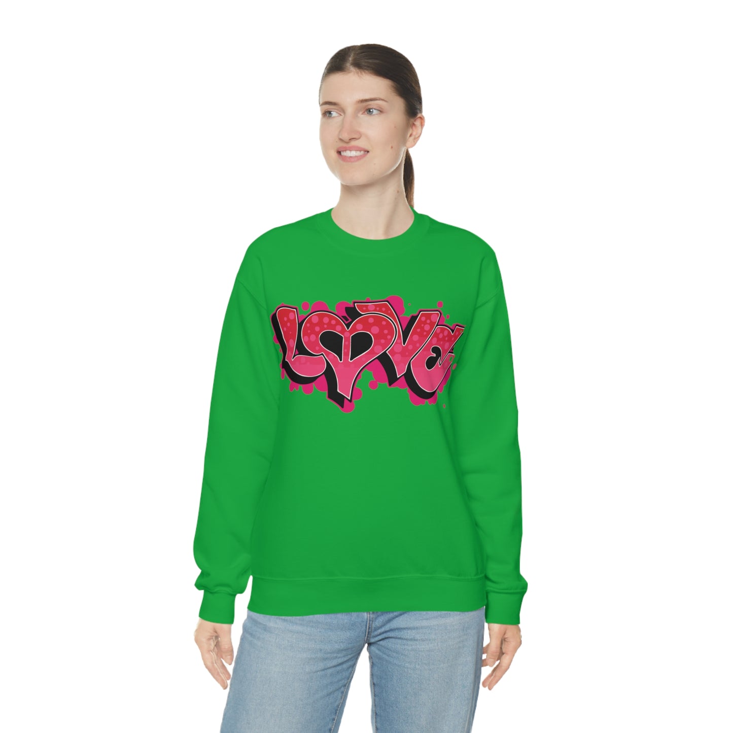 Peace and Love graffiti Crewneck Sweatshirt