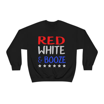 Red  White Booze Crewneck Sweatshirt