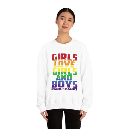 Girls Love Girls and Boys Crewneck Sweatshirt