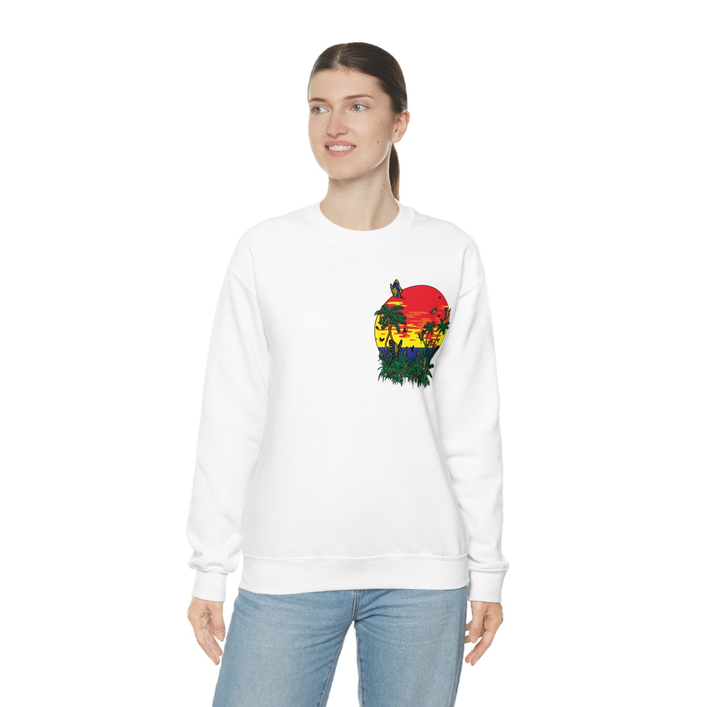 Sunset Butterfly Vibes Crewneck Sweatshirt