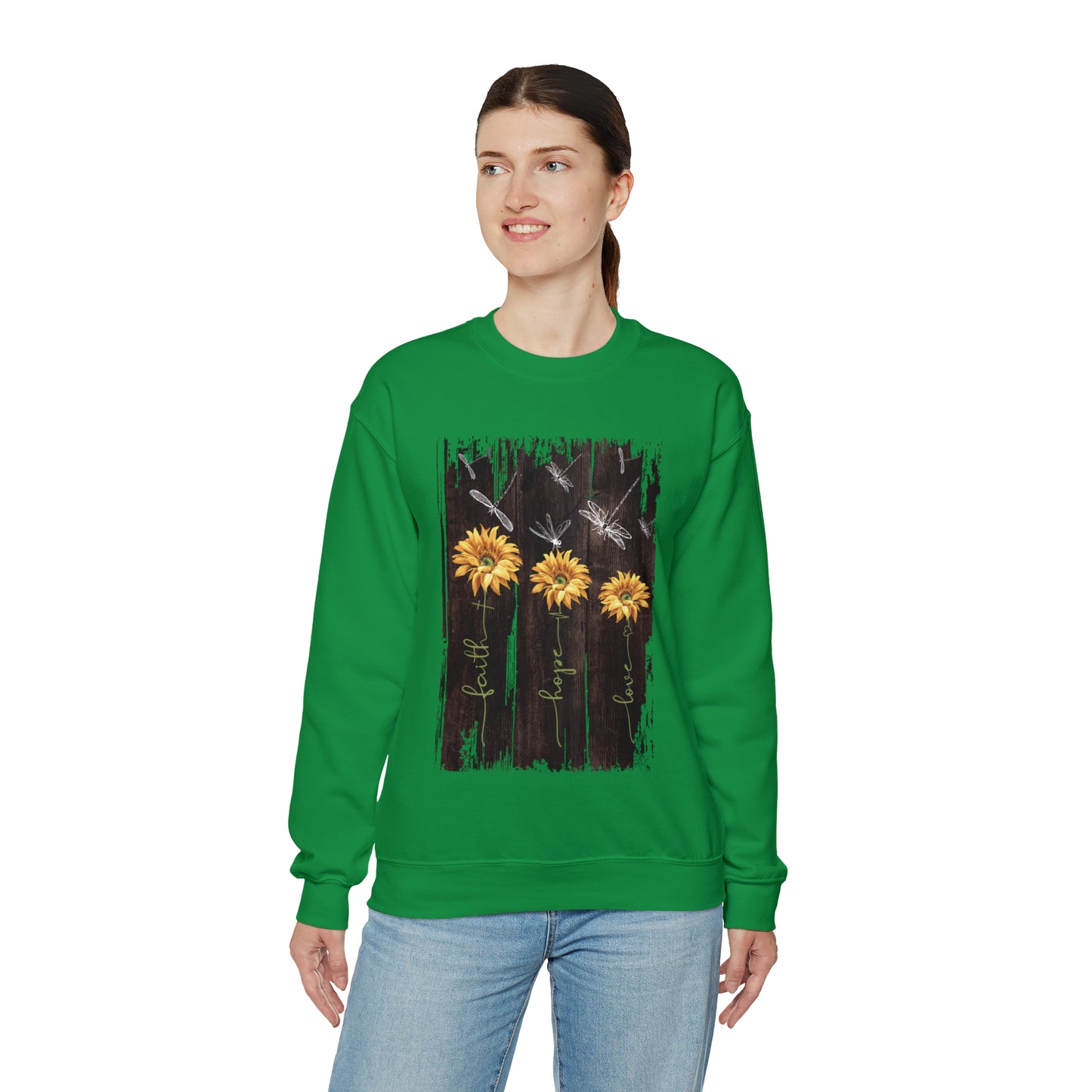 Sunflowers Faith hope love Crewneck Sweatshirt