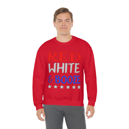 Red  White Booze Crewneck Sweatshirt