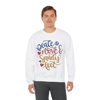 Peace_love_and_sandy_feet Crewneck Sweatshirt