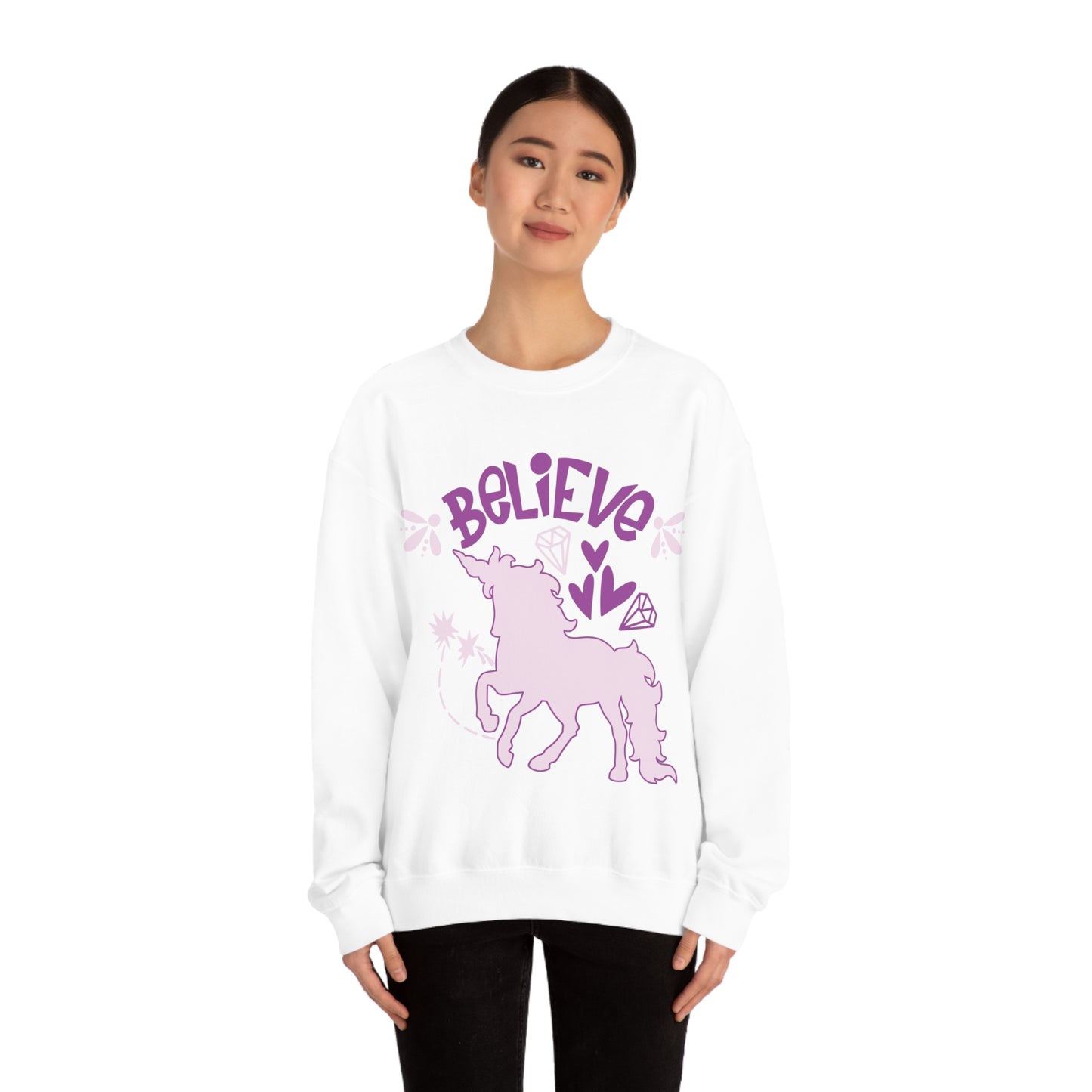 Unicorns_Believe Crewneck Sweatshirt