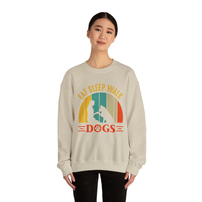 Eat sleep walk dogs vintage Crewneck Sweatshirt